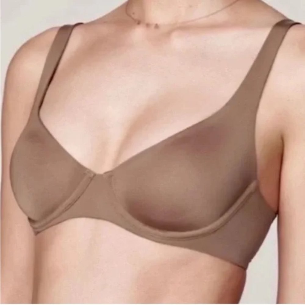 CUUP the Scoop Unlined Underwire Bra Taupe Brown Tan Size 38G